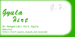 gyula hirt business card